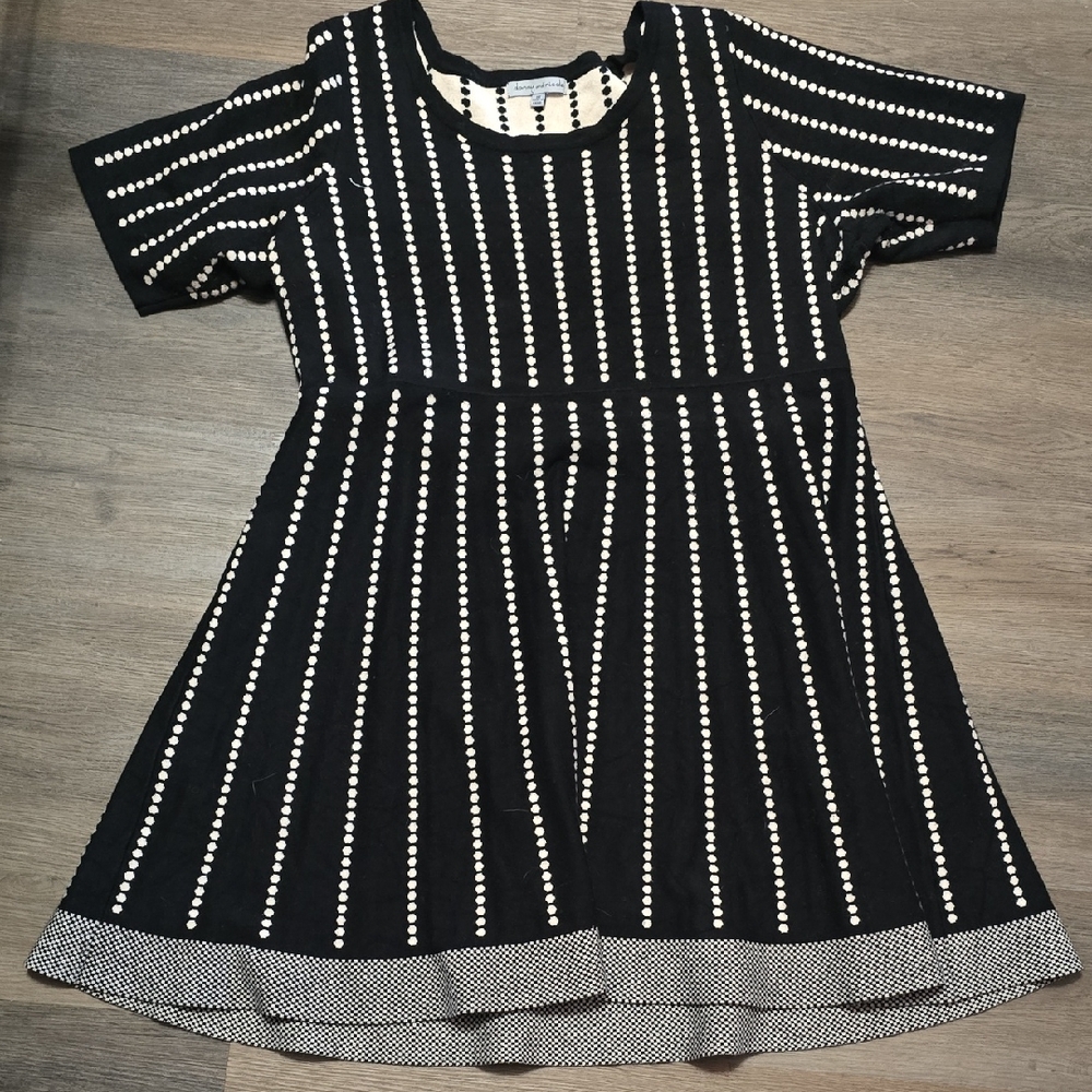 Danny & Nicole Black and White Polka Dot Dress